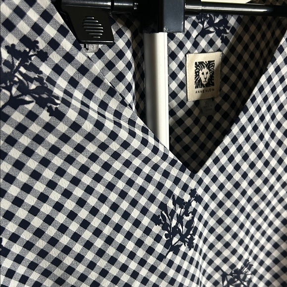 Anne Klein Black and White Gingham Midi Dress - Picture 5 of 14